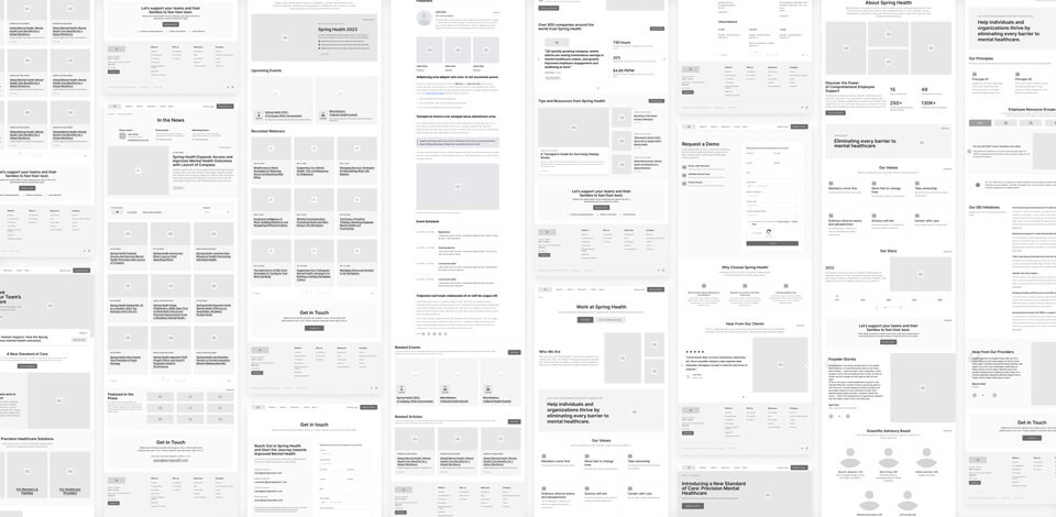 User journey map for Spring Health’s website