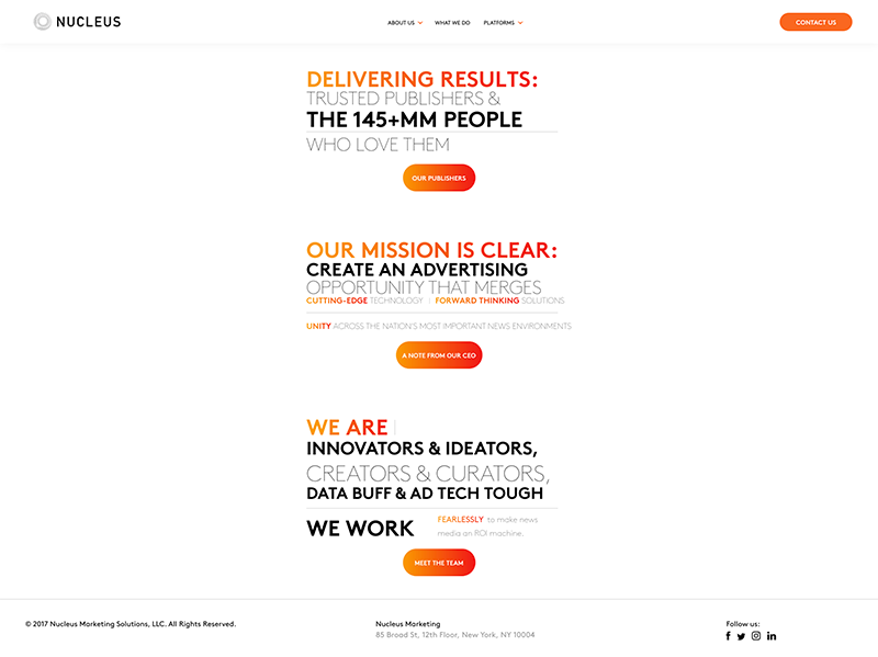 Nucleus Home Page Design & Development