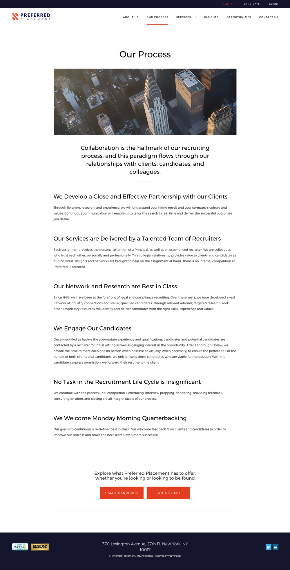 Preferred Placement Inner Page Design and Development