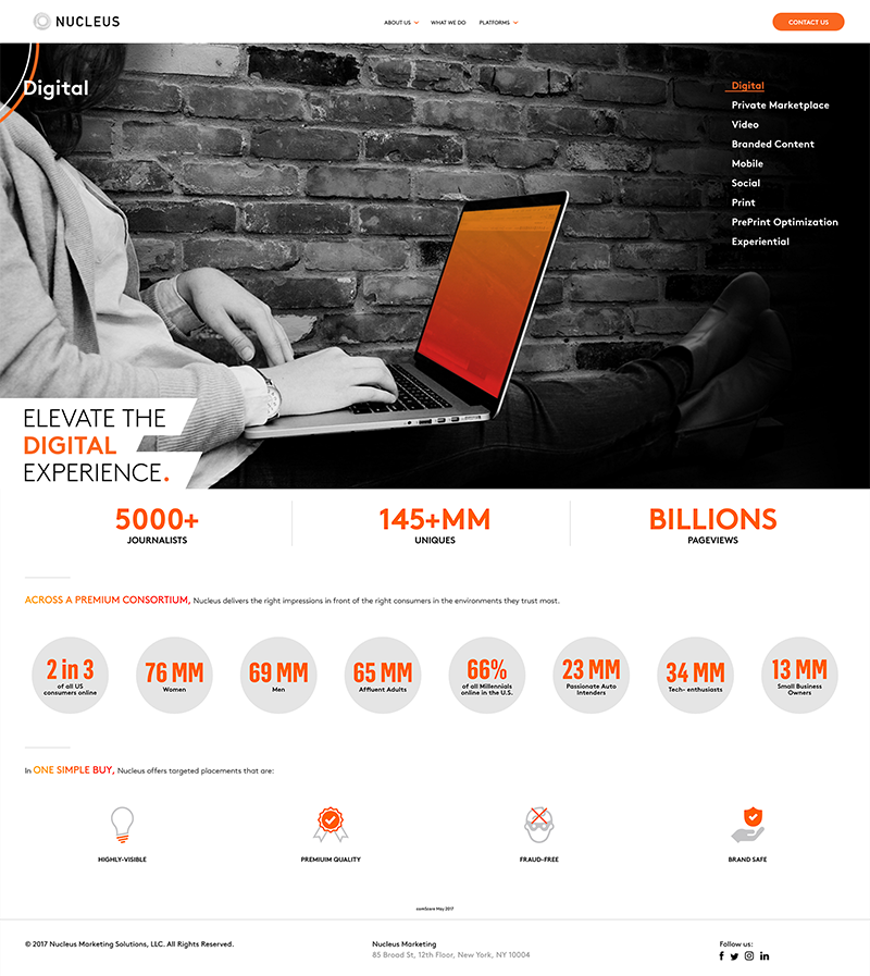 Nucleus Inner Page Design & Development