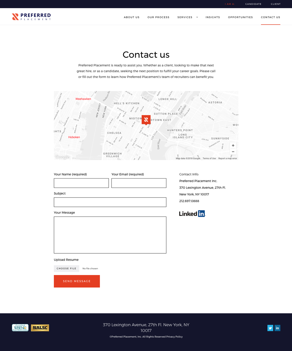 Preferred Placement Inner Page Design and Development
