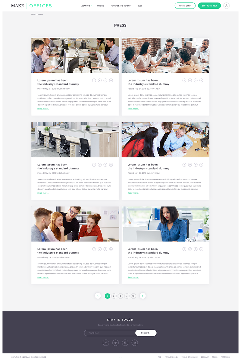 Make Offices's Inner Pages Design and Development