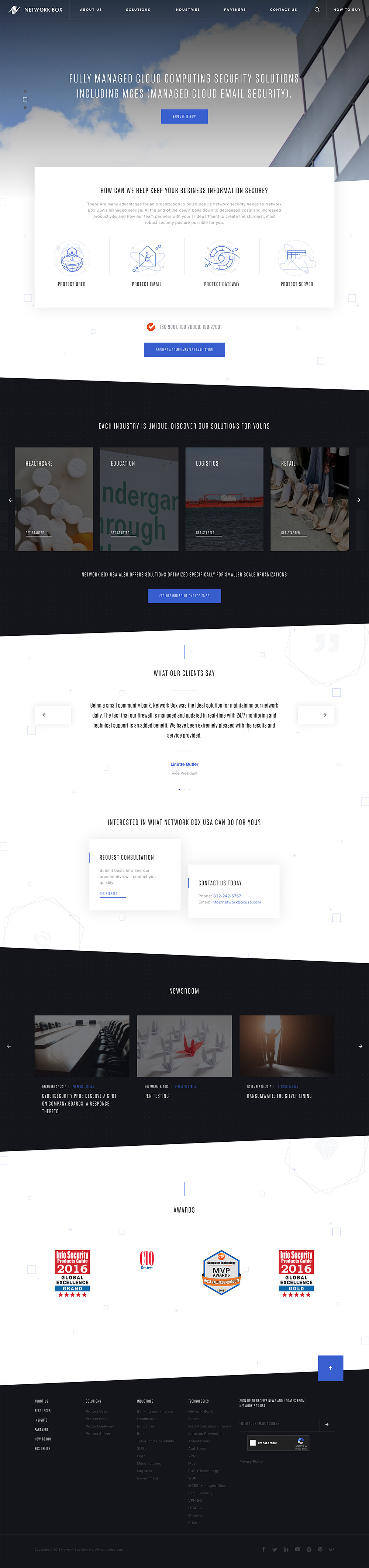 Network Box's Home Page Design & Development
