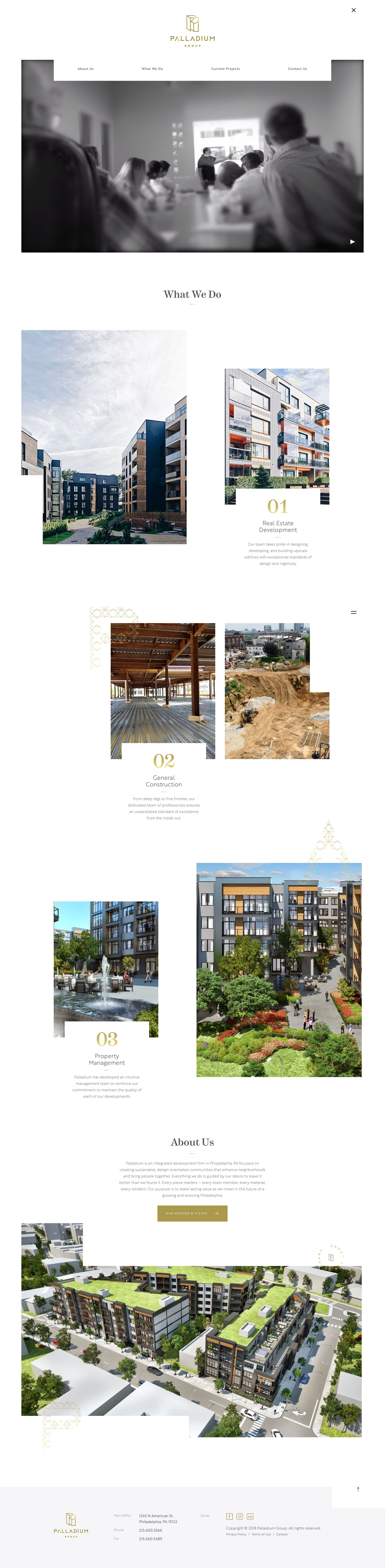 Palladium Group's Home Page Design and Development