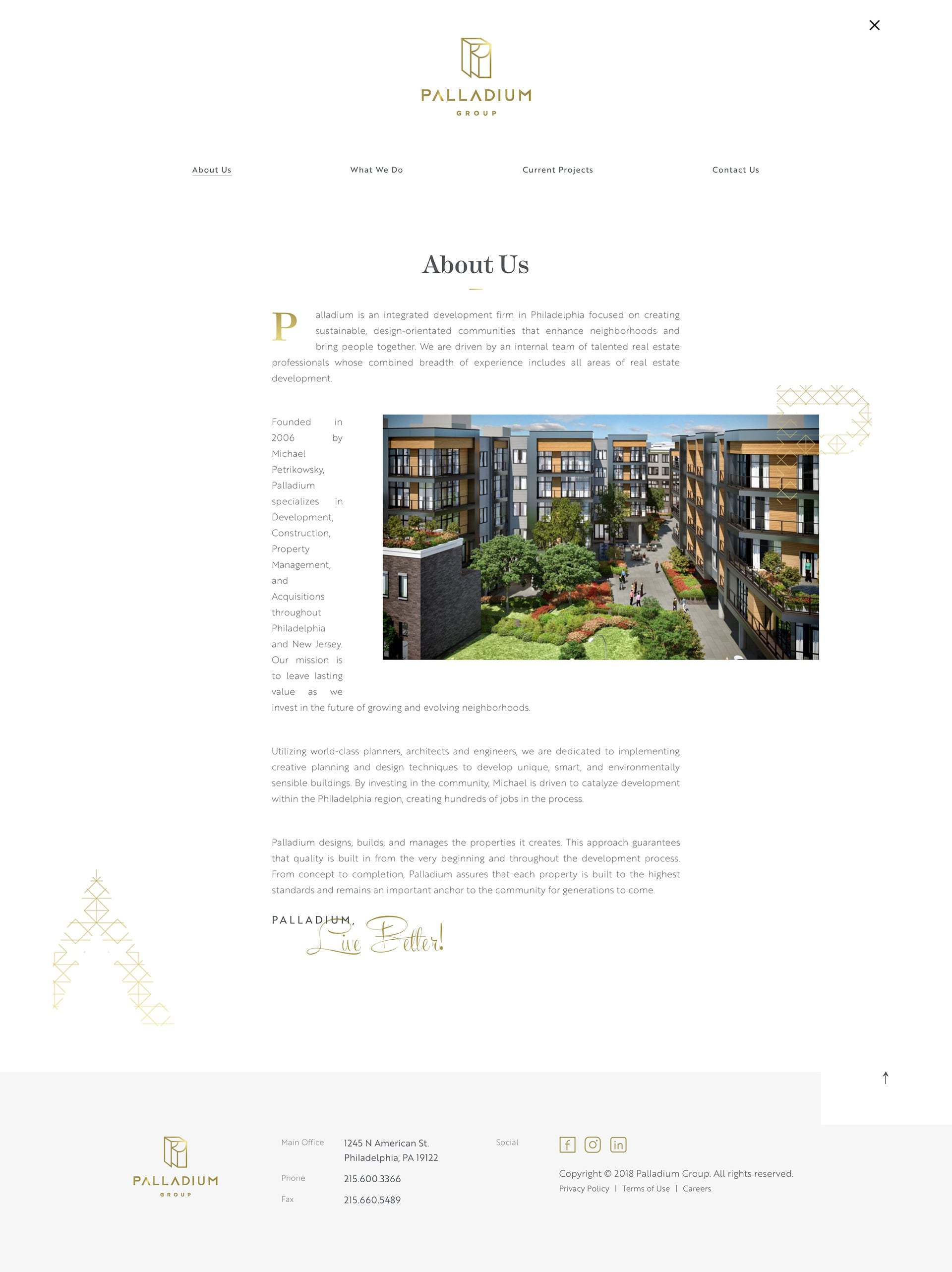 Palladium Group's Inner Pages Design and Development