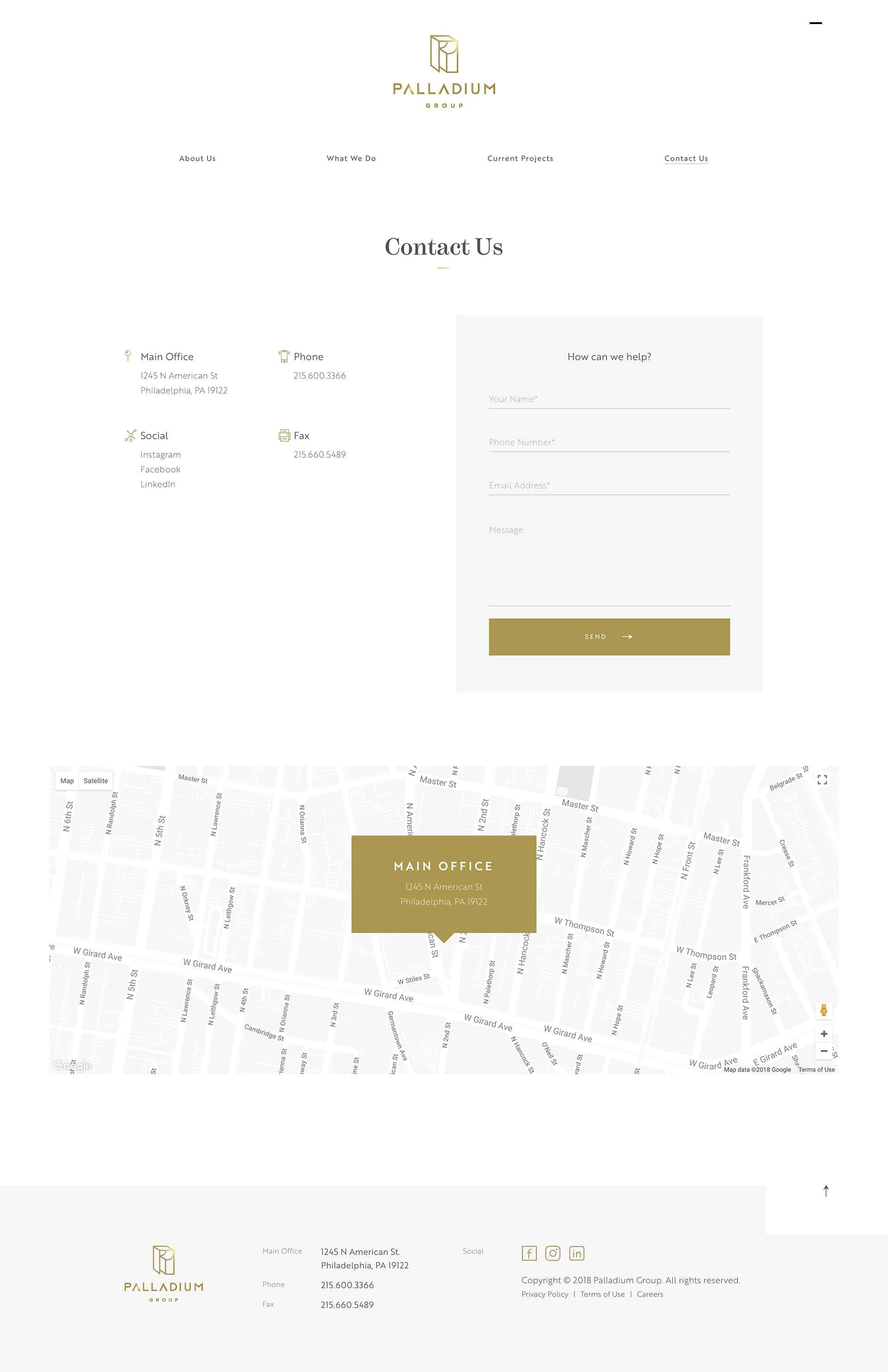 Palladium Group's Inner Pages Design and Development