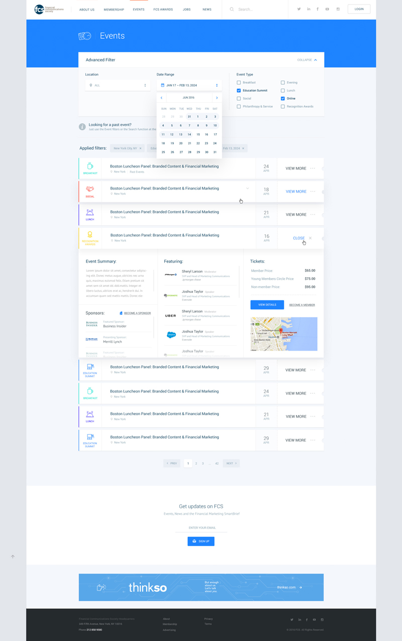 FCS's Inner Page Design and Development