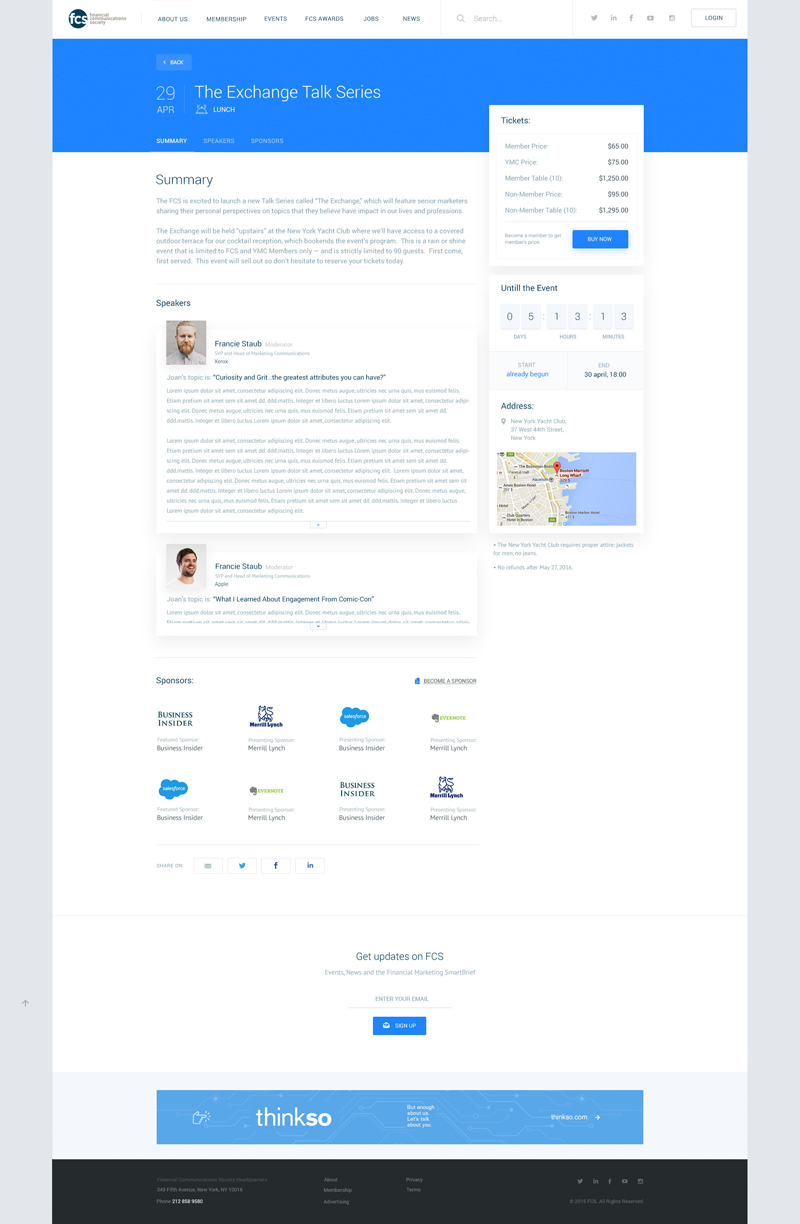 FCS's Inner Page Design and Development