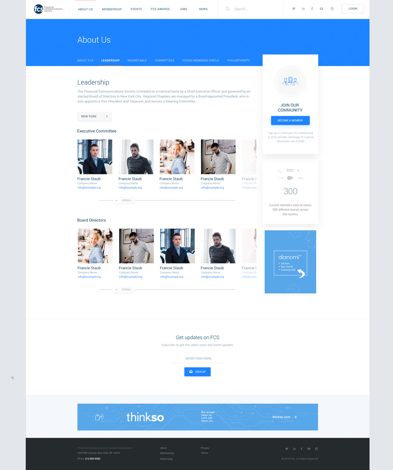 FCS's Inner Page Design and Development