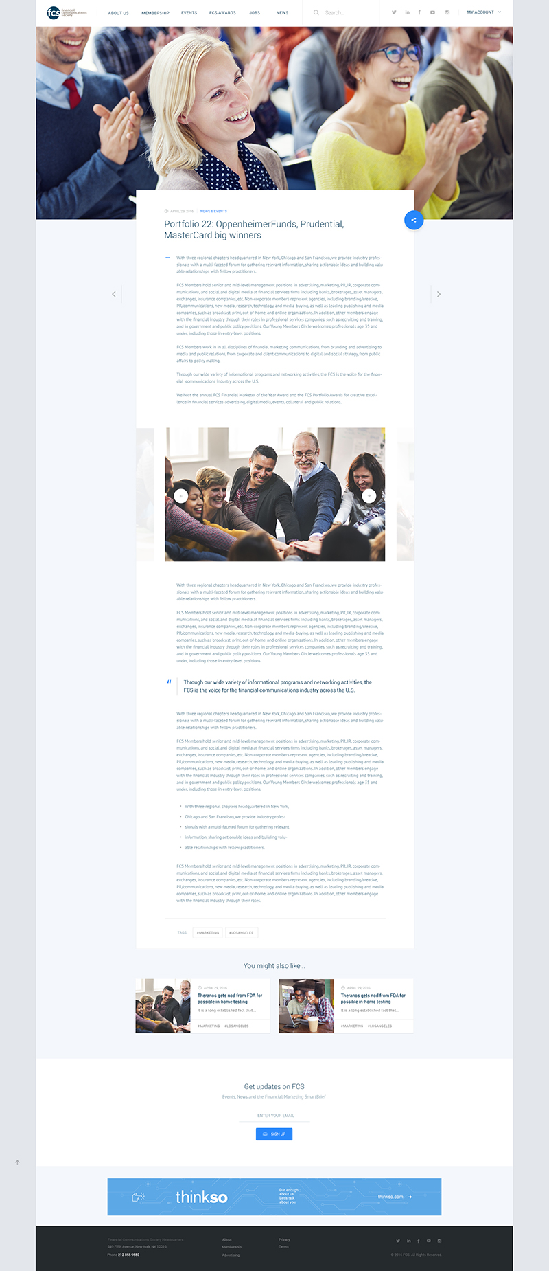 FCS's Inner Page Design and Development