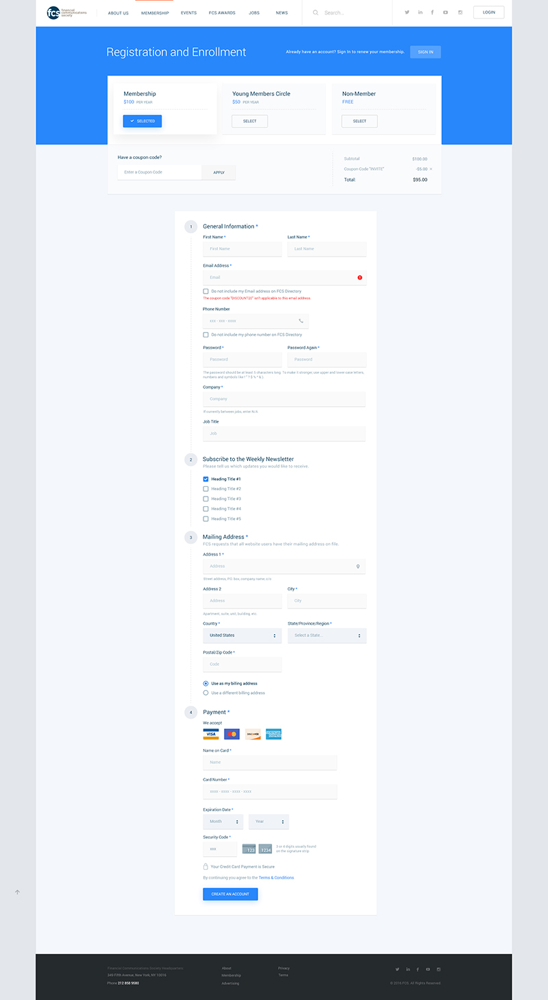 FCS's Inner Page Design and Development
