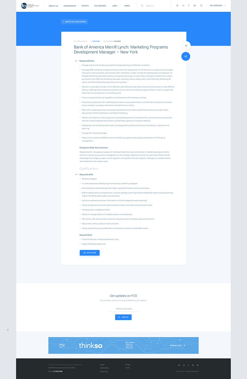 FCS's Inner Page Design and Development
