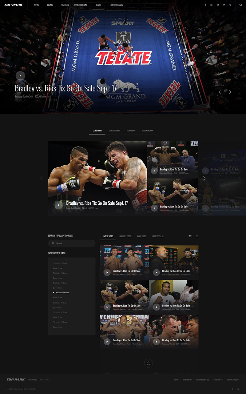 Top Rank's Inner Pages Design & Development