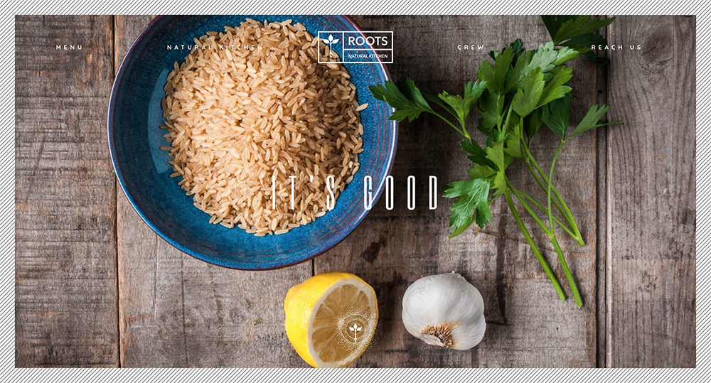 Roots Natural Kitchen's Home Page Design & Development