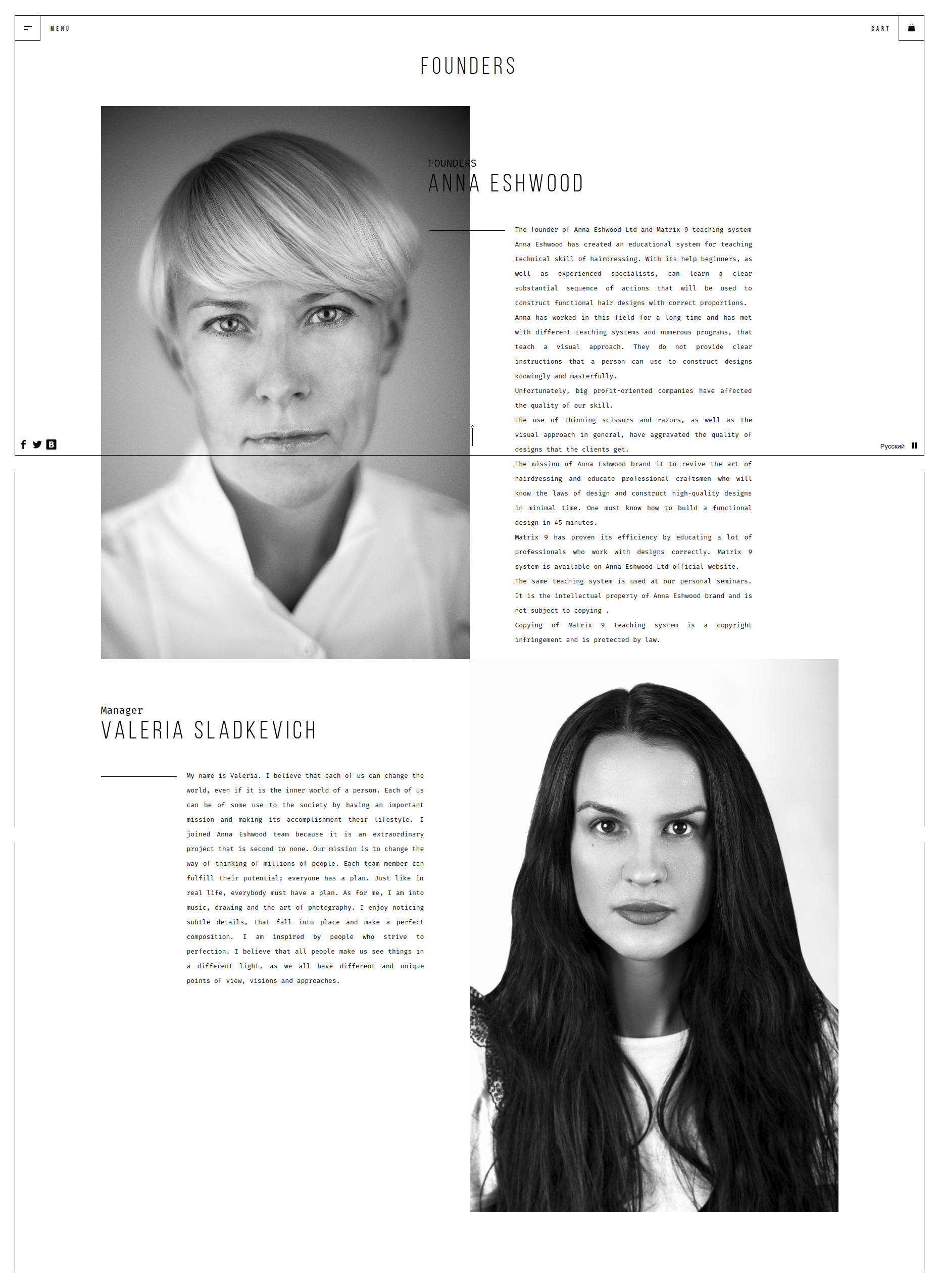 Anna Eshwood Inner Page Design and Development