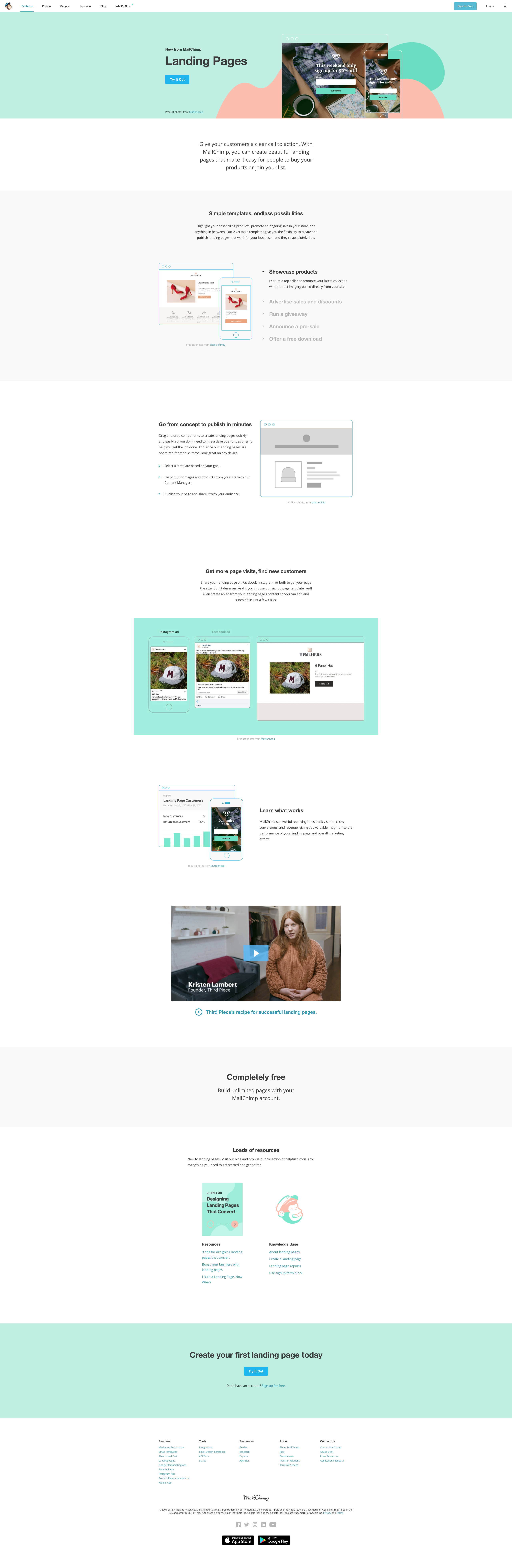 MailChimp Landing Page design
