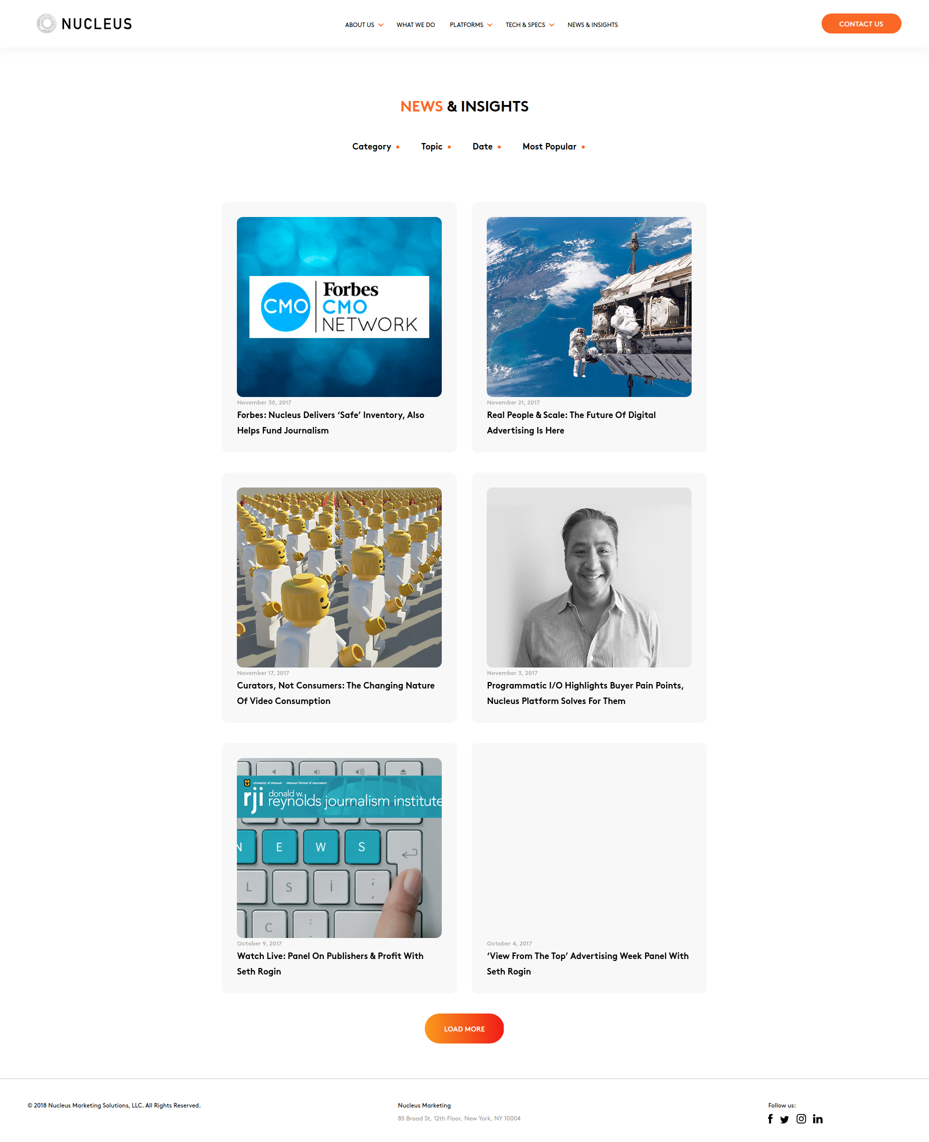 Nucleus Inner Page Design & Development