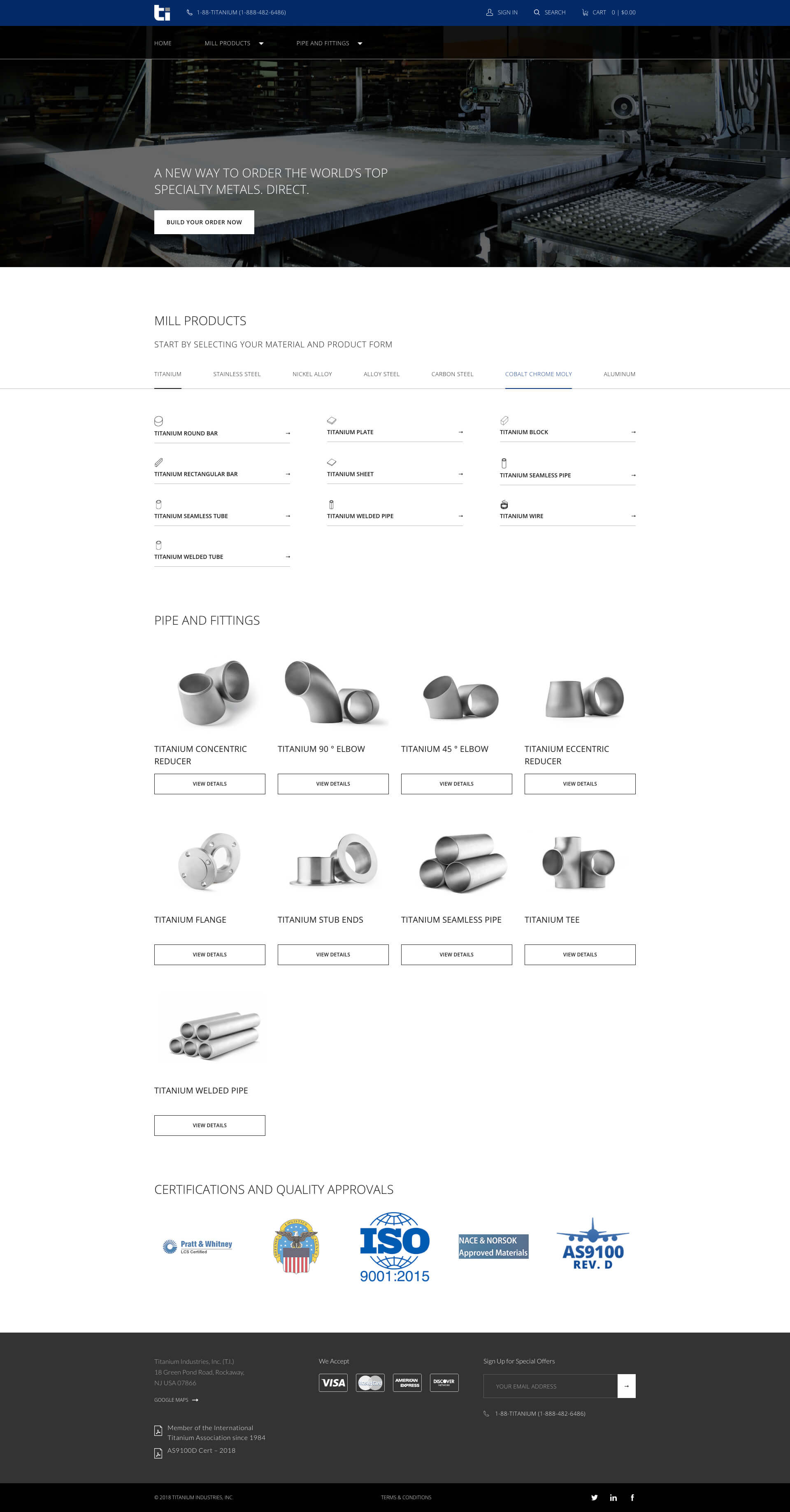 Titanium Industries Home Page Design and Development