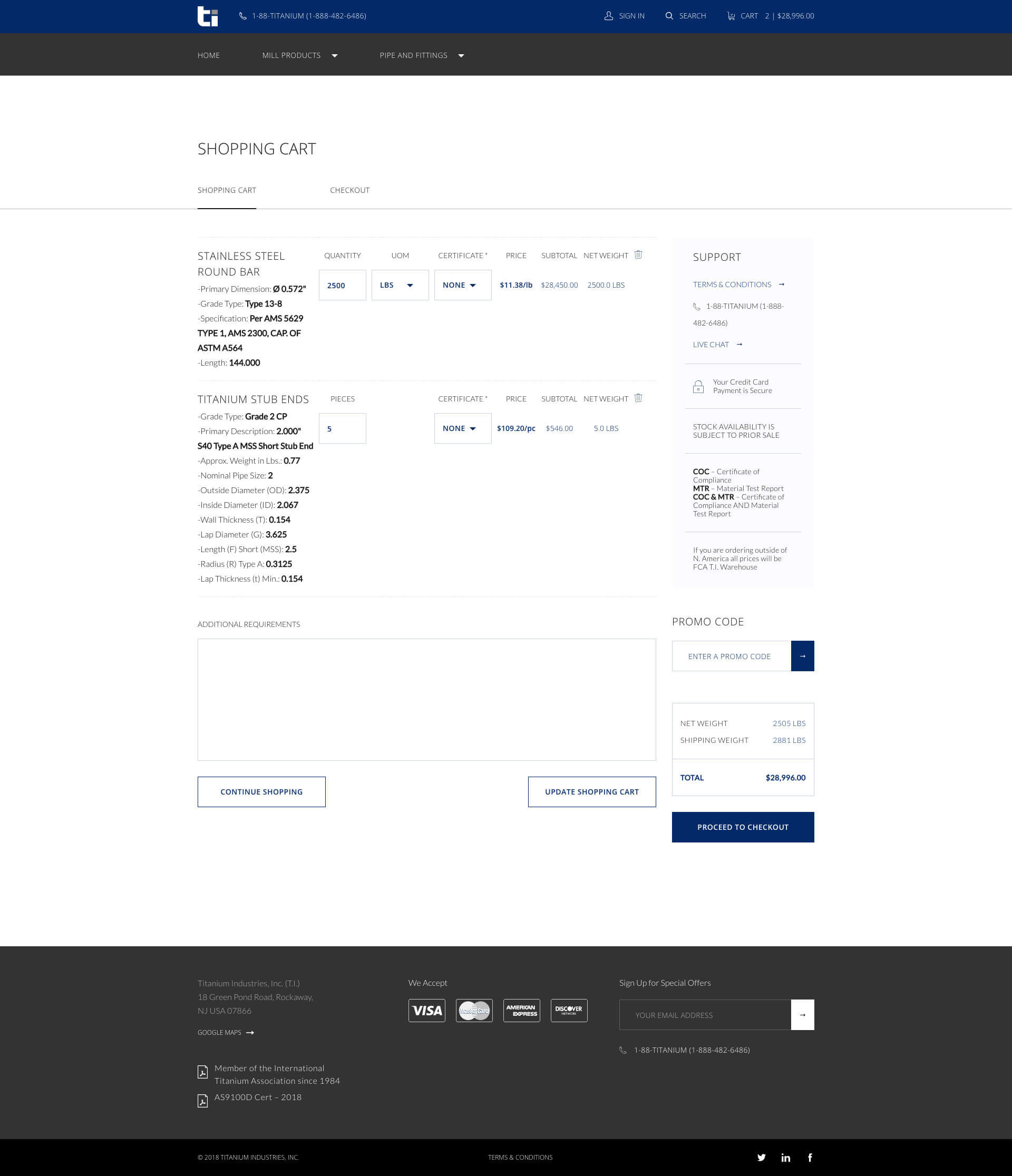Titanium Industries Inner Page Design and Development