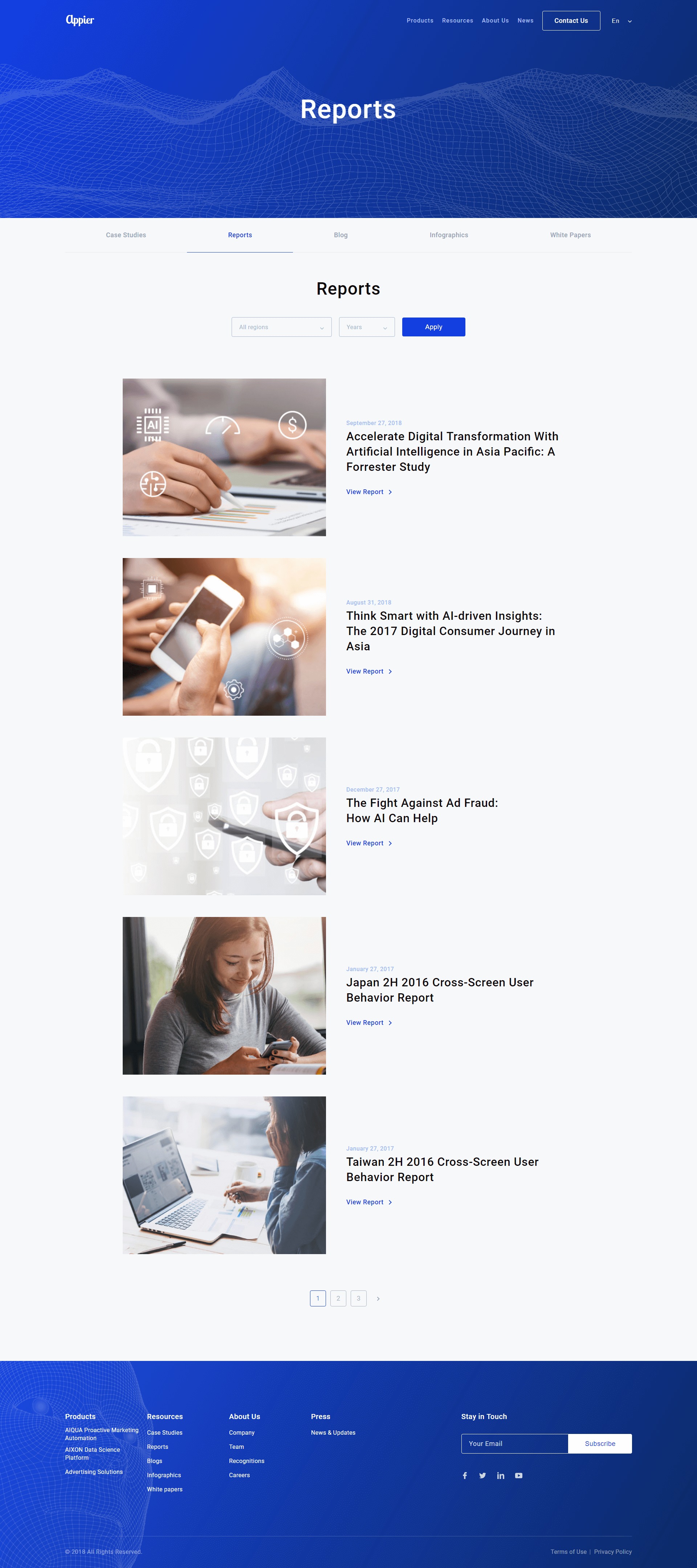Appier Inner Page Design and Development