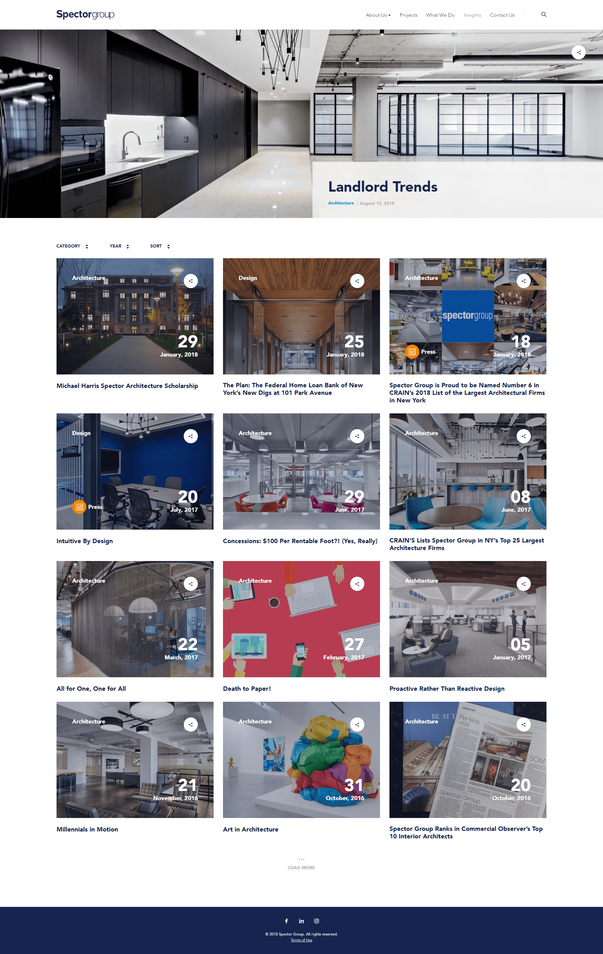 Spector Group Inner Page Design & Development