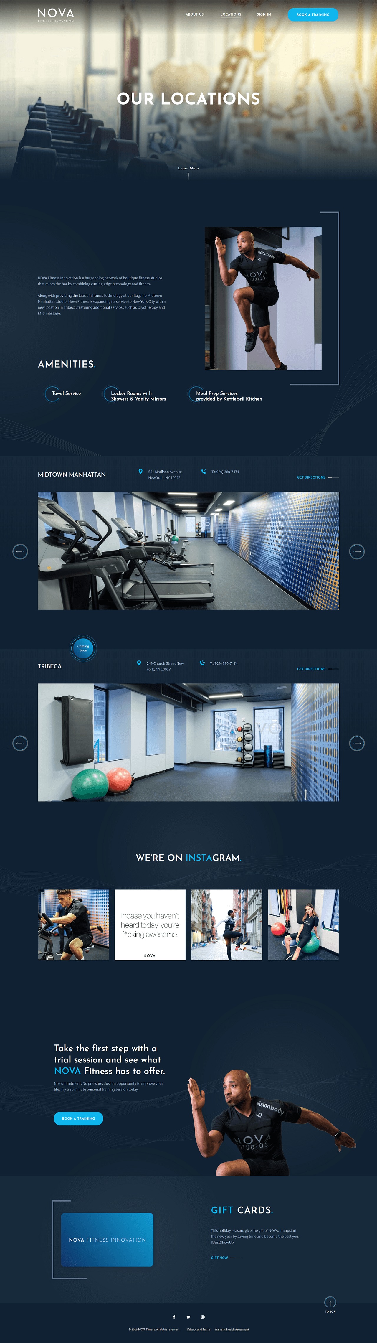 NOVA Fitness Inner Page Design and Development