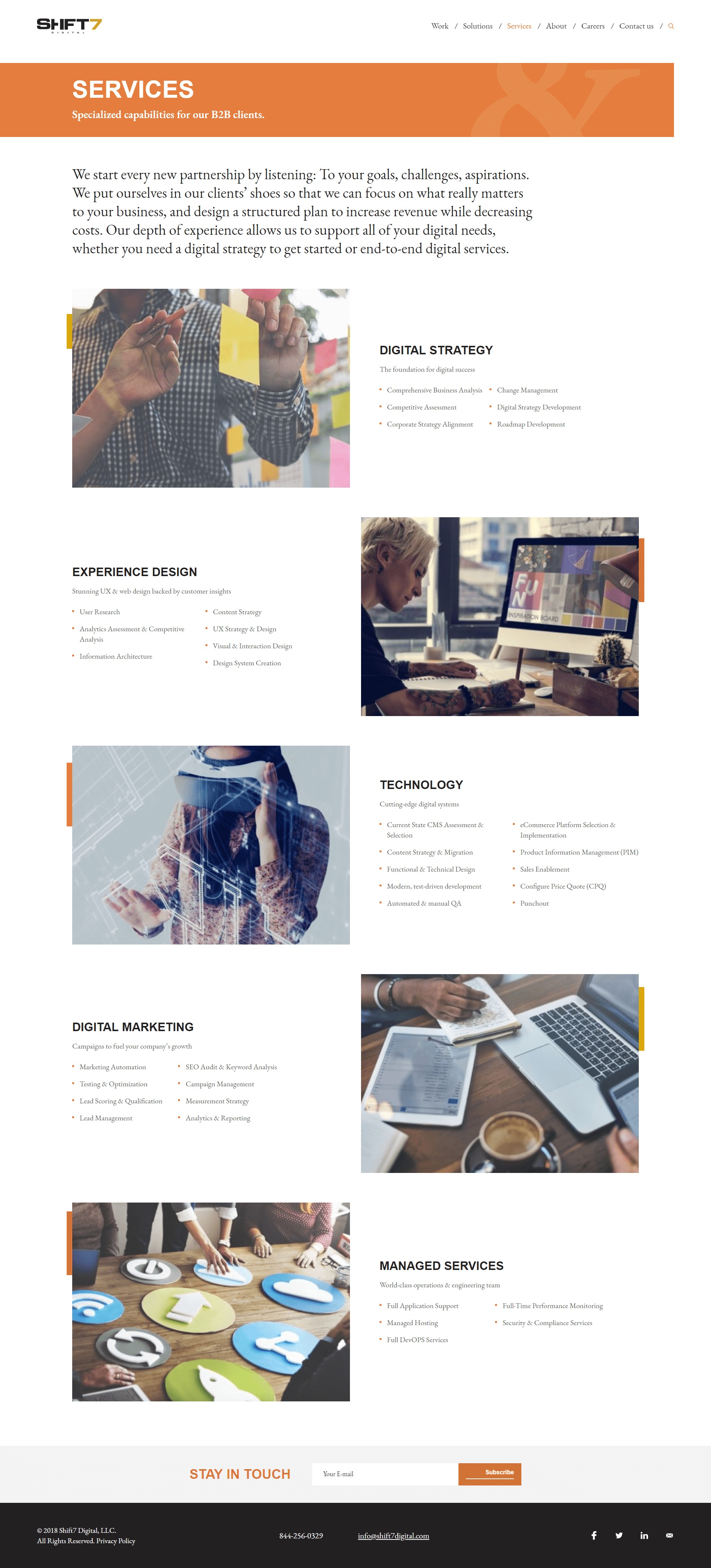 Shift7's Inner Page Design and Development