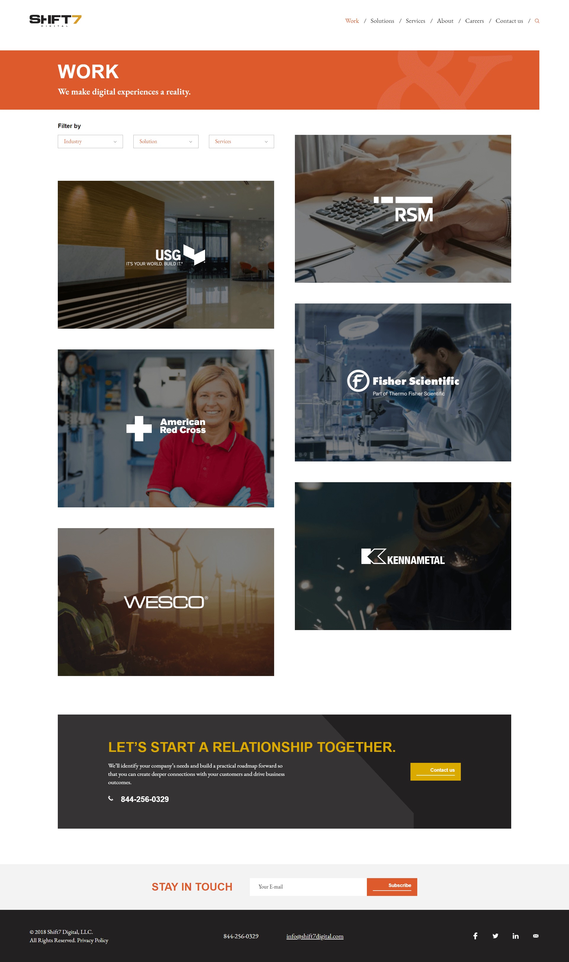 Shift7's Inner Page Design and Development
