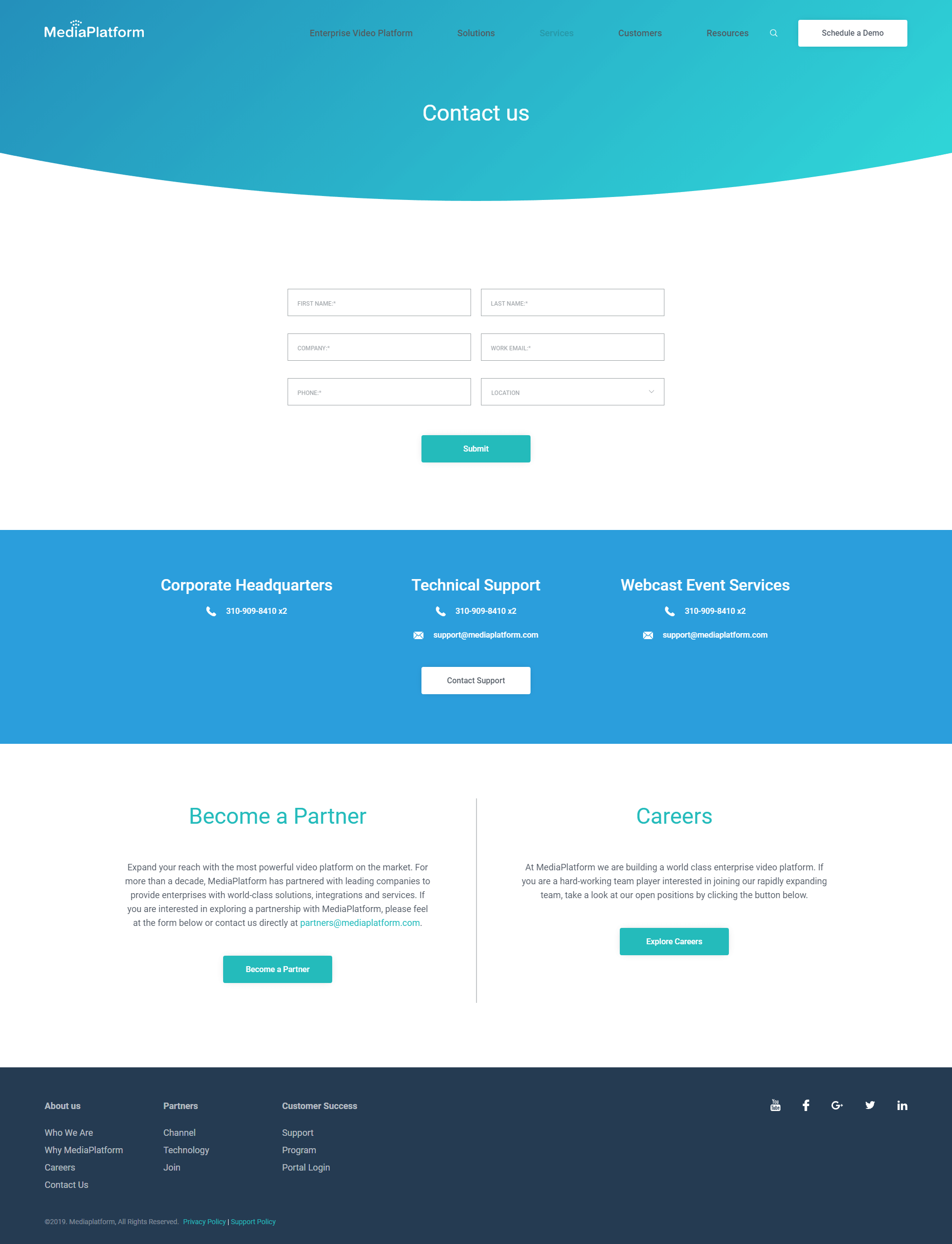 MediaPlatform Inner Page Design and Development