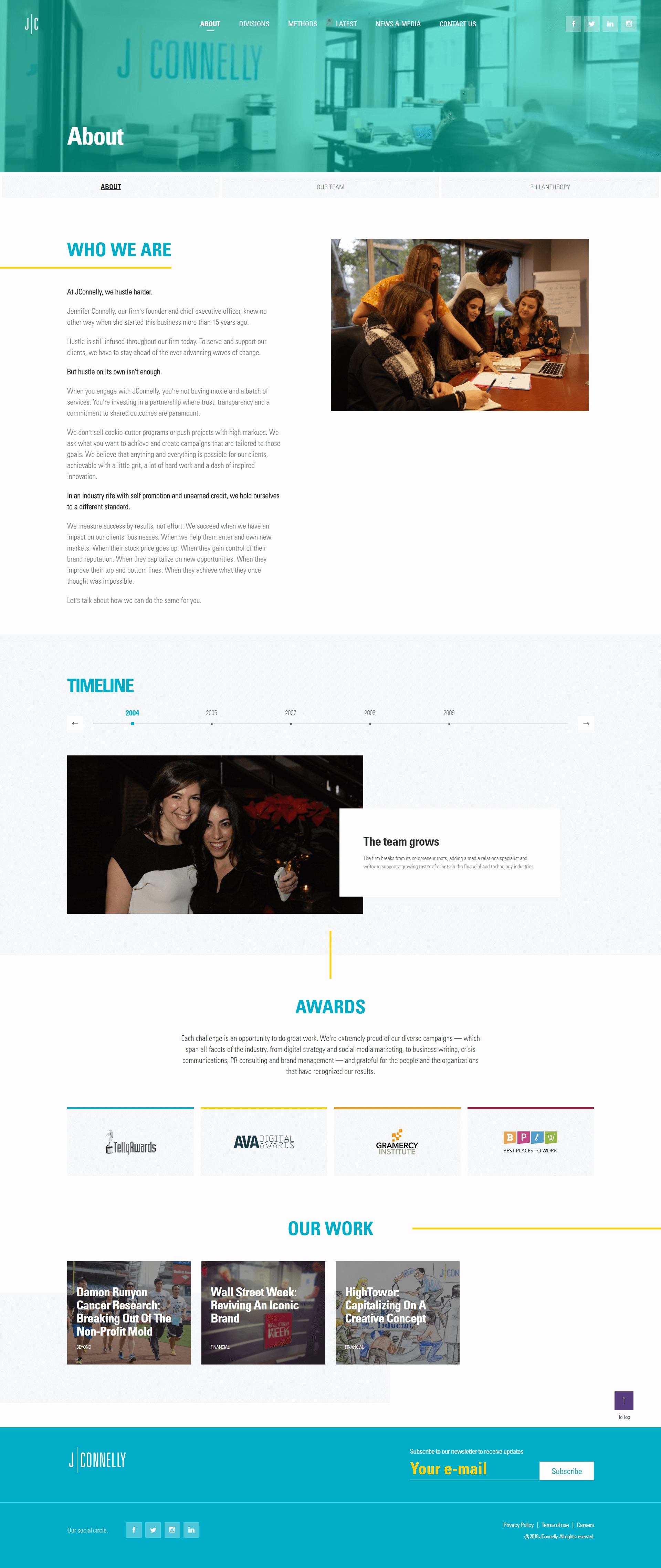 JConnelly Inner Page Design & Development