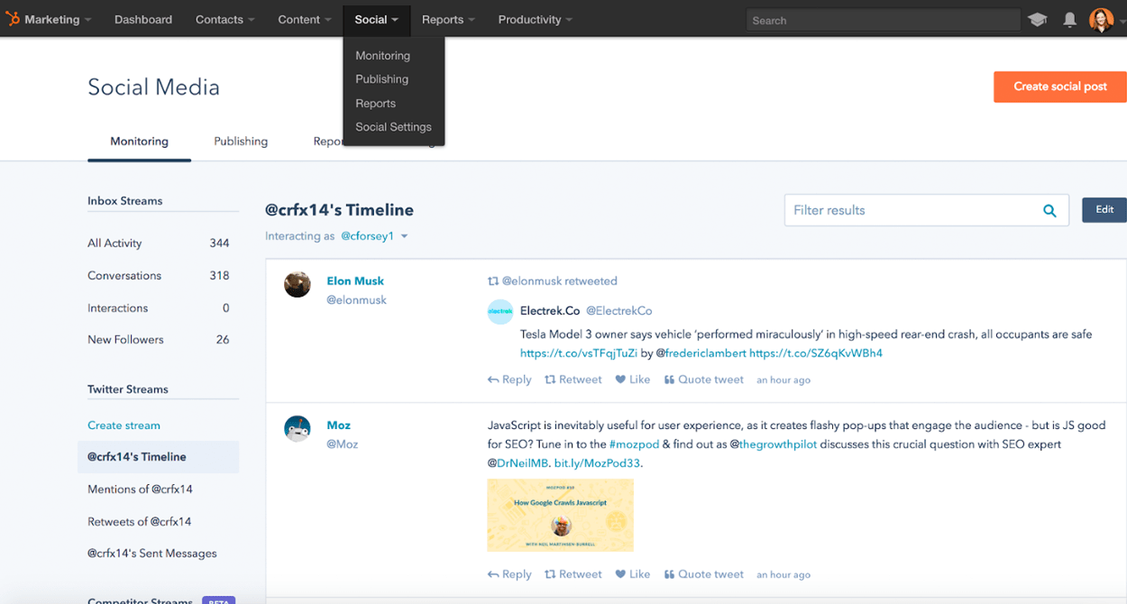 Hubspot Social Media