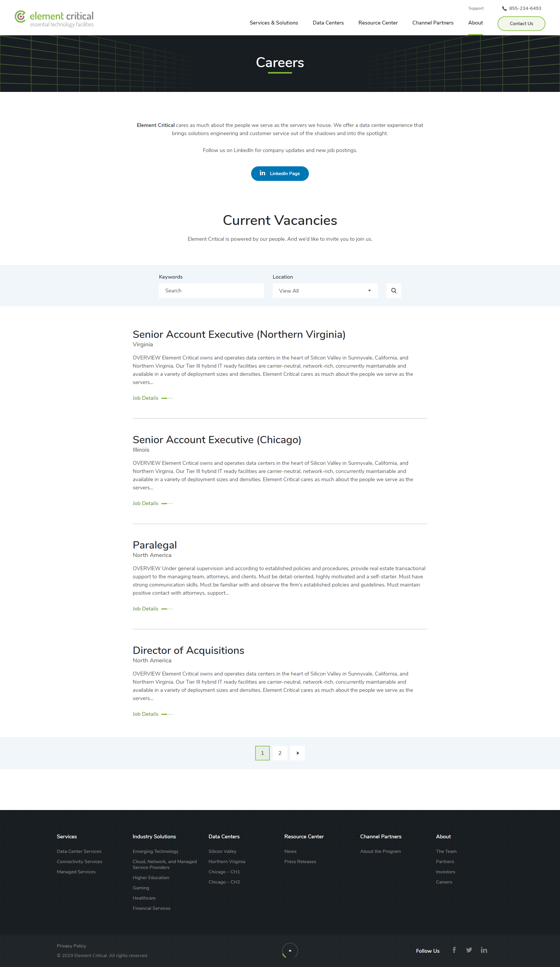 Element Critical's Inner Page Design & Development