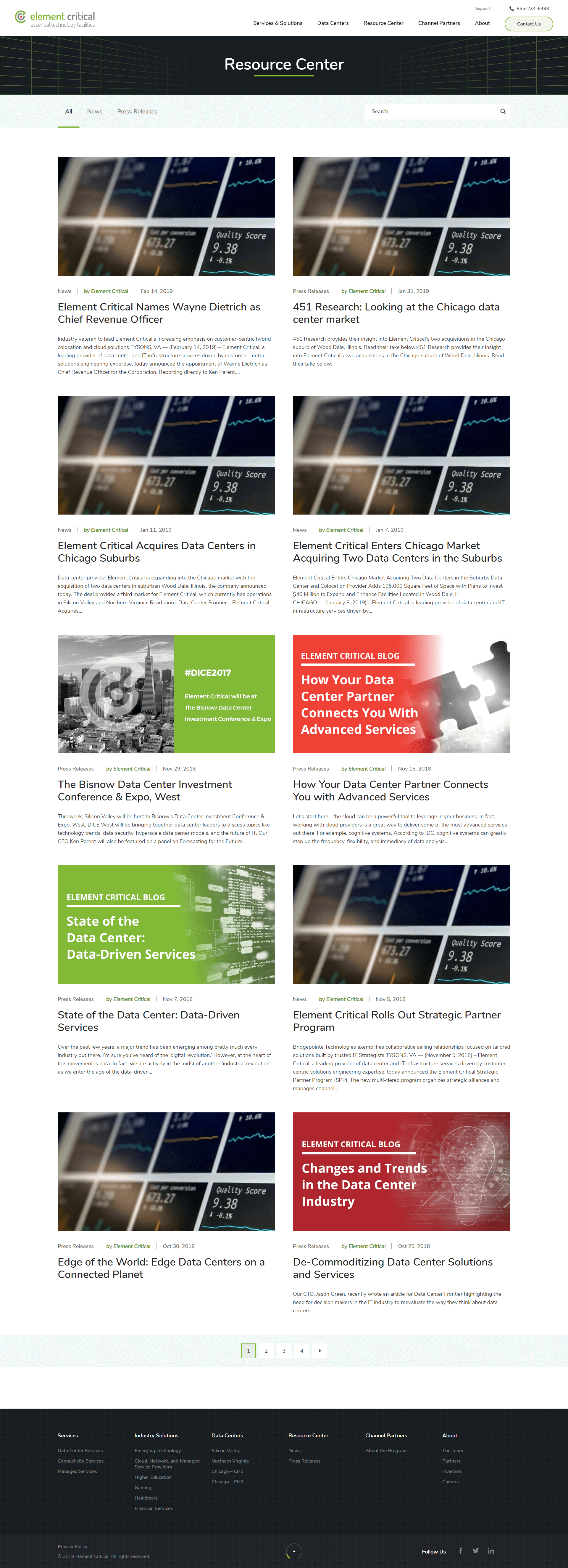 Element Critical's Inner Page Design & Development