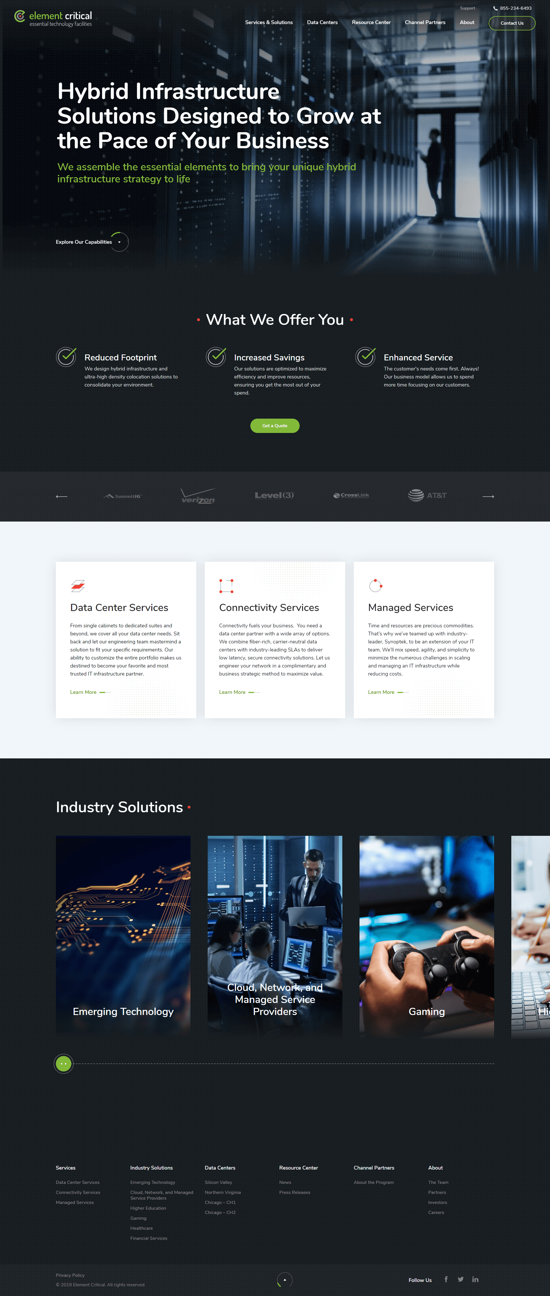 Element Critical's Home Page Design & Development