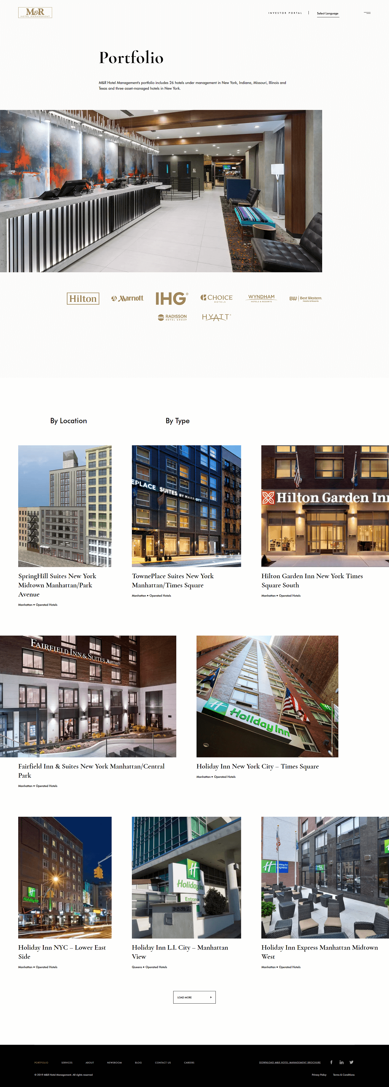 M&R Hotel Management Inner Page Design & Development