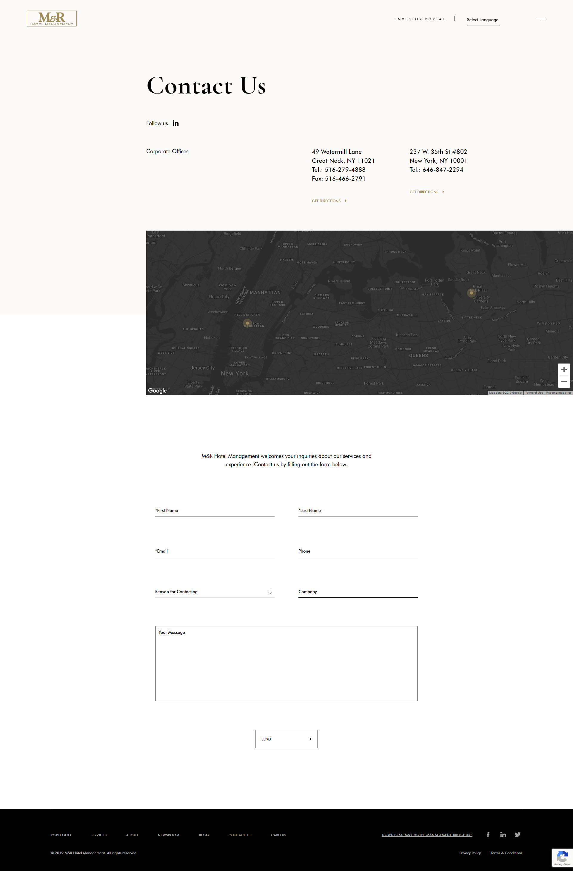 M&R Hotel Management Inner Page Design & Development