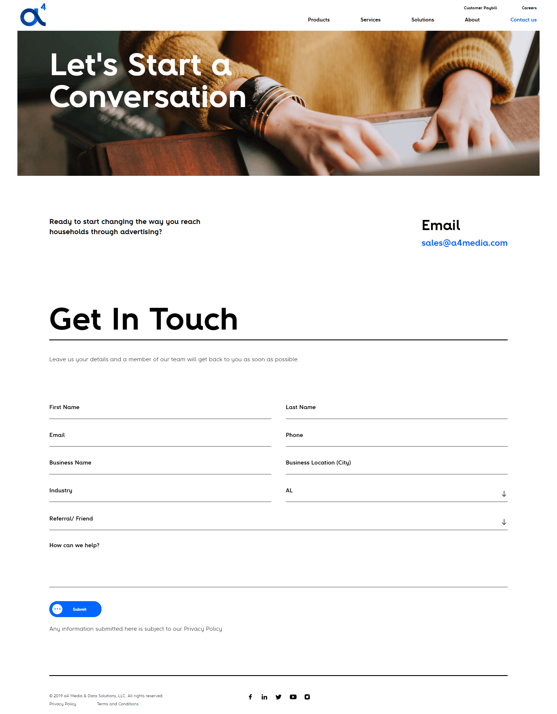 a4 Media Inner Pages Design
