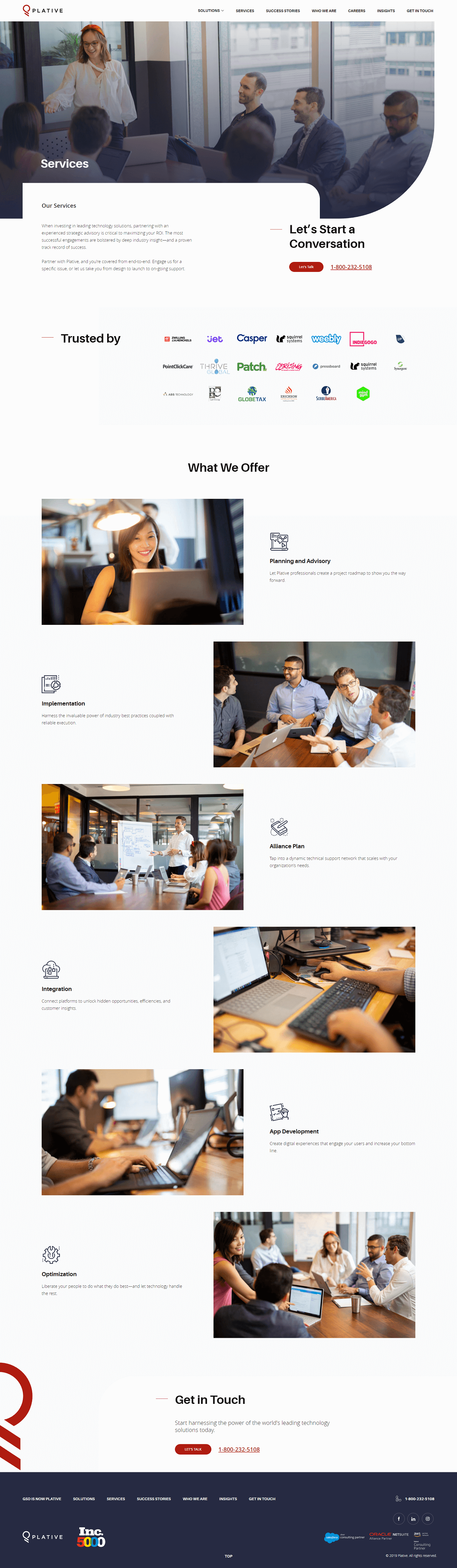 Plative's Inner Page Design & Development