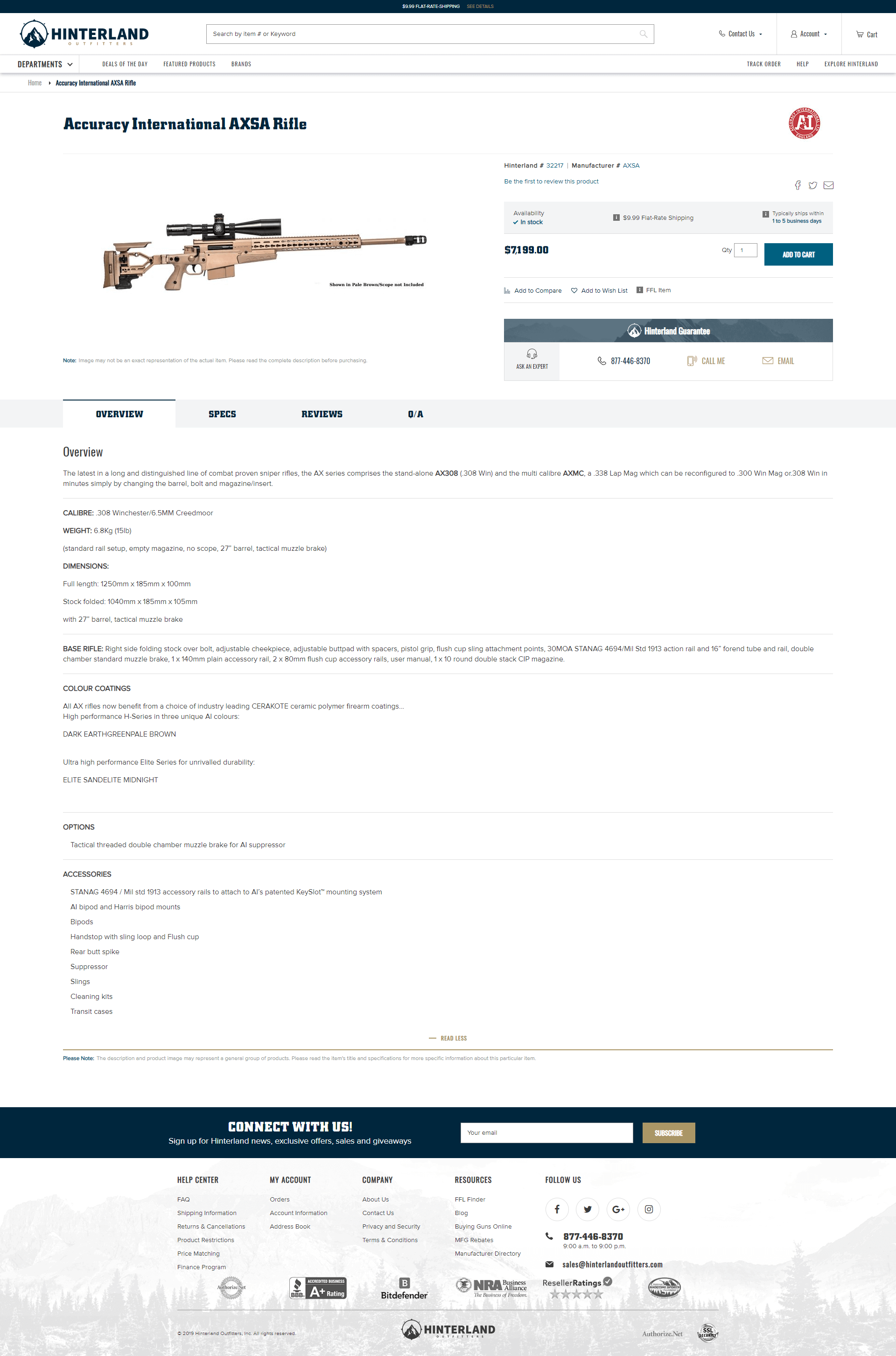 Hinterland Outfitters Inner Page Design & Development