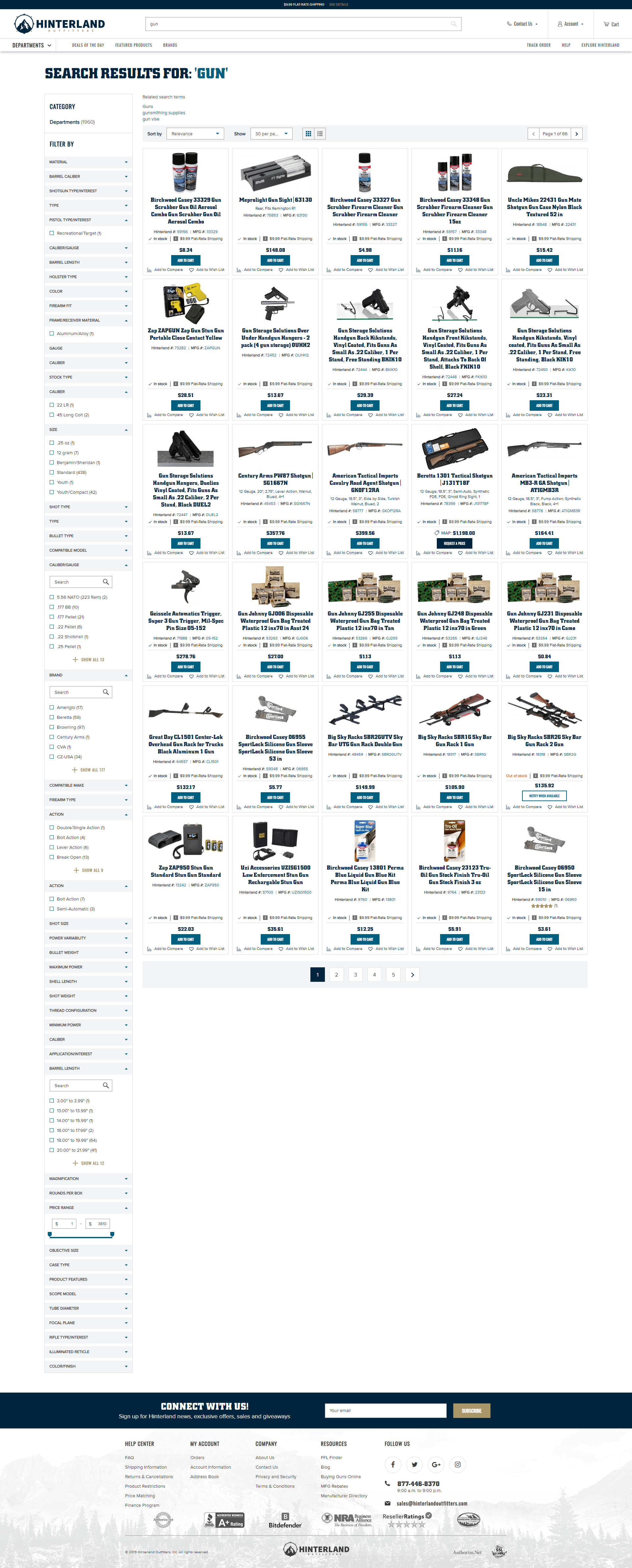 Hinterland Outfitters Inner Page Design & Development