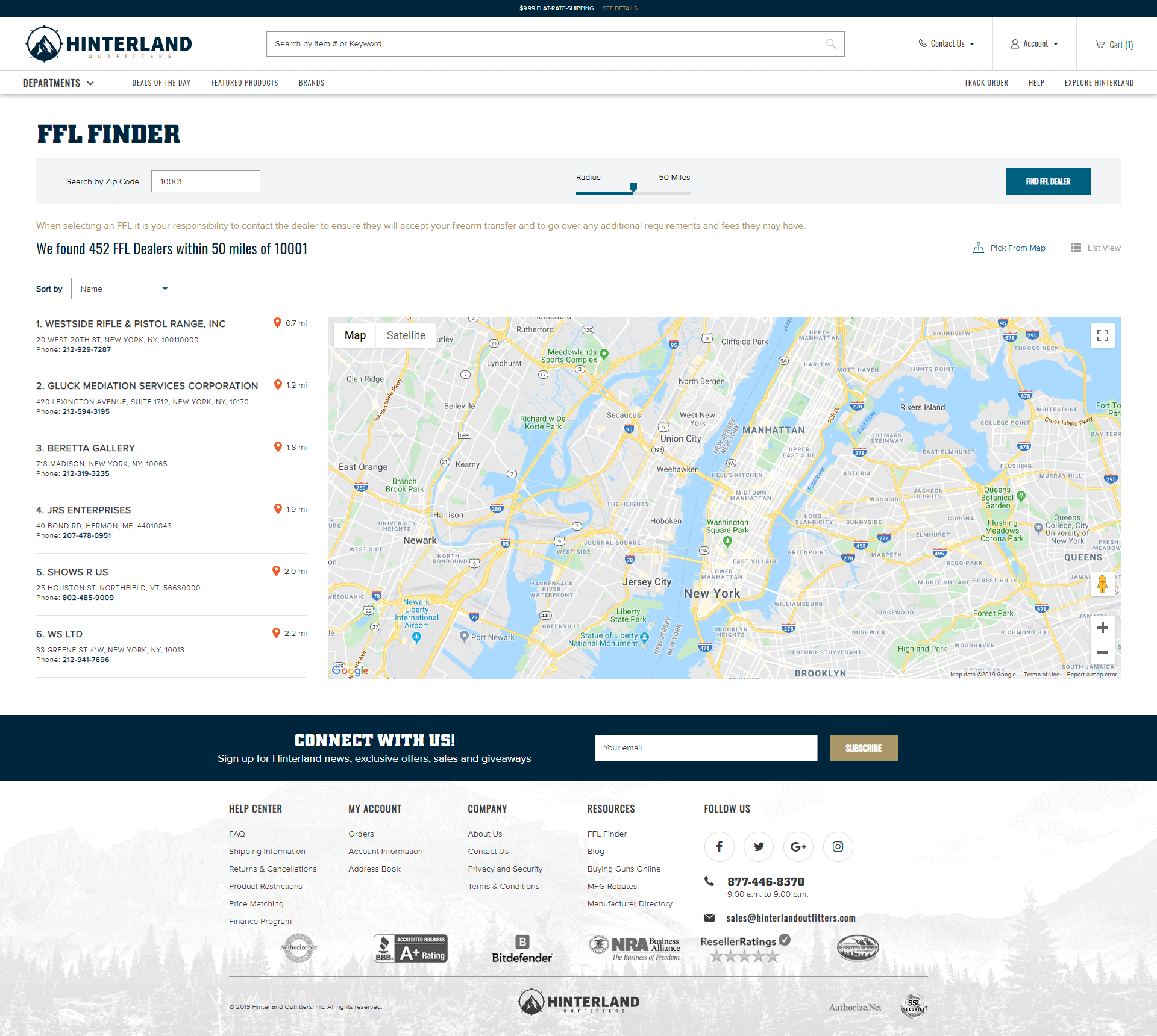 Hinterland Outfitters Inner Page Design & Development