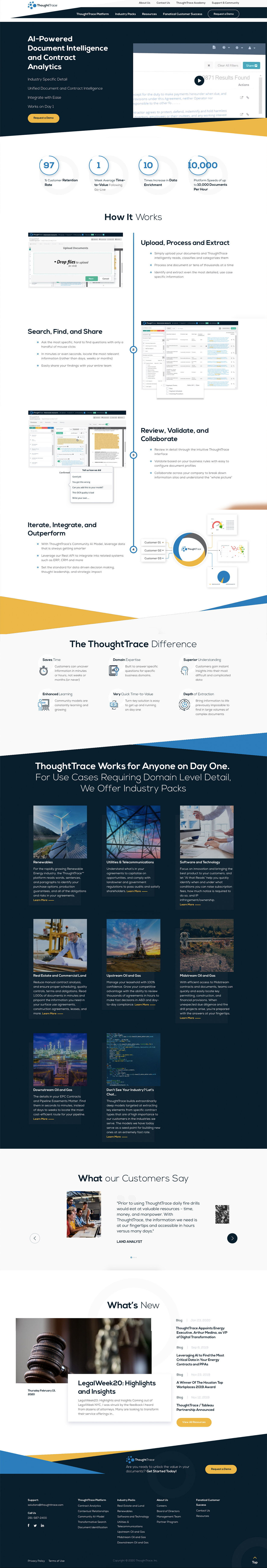ThoughtTrace Home Page Design and Development
