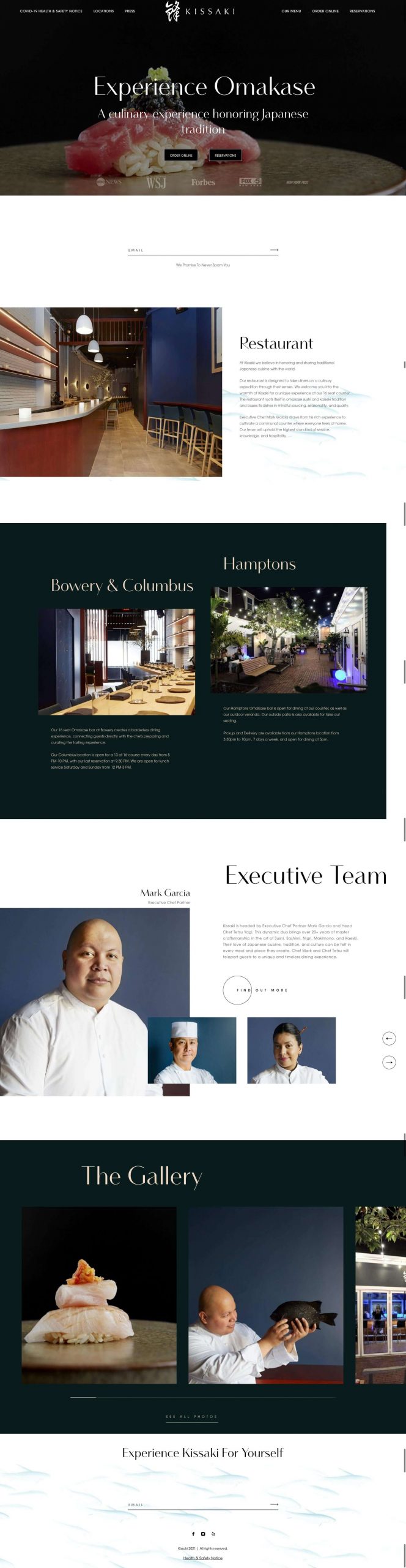 Kissaki Home Page Design and Development