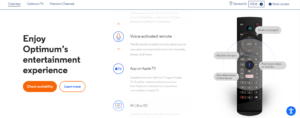 Enjoy Optimum's entertainment experience - web design trends