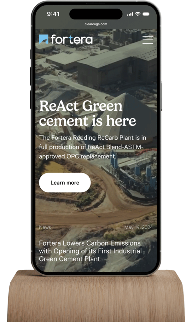 mobile responsive fortera website